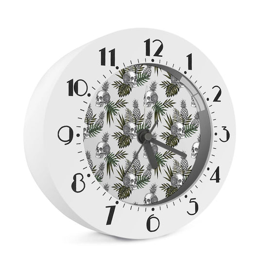 Tropical Pineapple Skull Pattern Print Alarm Clock