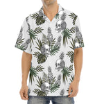 Tropical Pineapple Skull Pattern Print Aloha Shirt