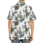 Tropical Pineapple Skull Pattern Print Aloha Shirt