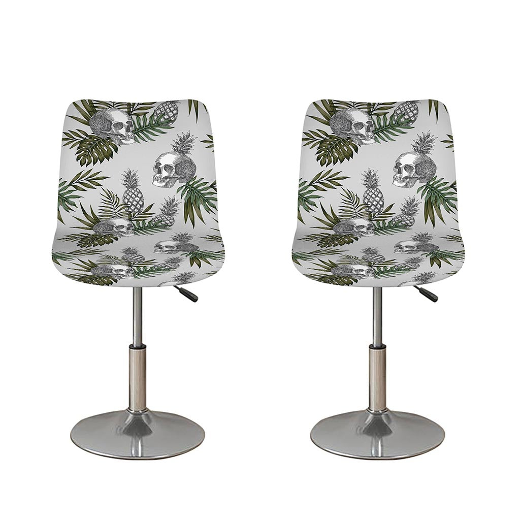 Tropical Pineapple Skull Pattern Print Bar Stool Covers