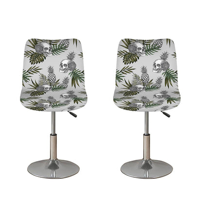 Tropical Pineapple Skull Pattern Print Bar Stool Covers