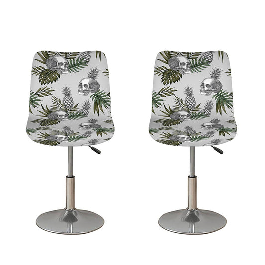 Tropical Pineapple Skull Pattern Print Bar Stool Covers