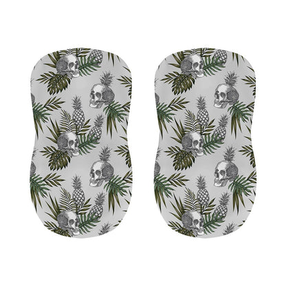 Tropical Pineapple Skull Pattern Print Bar Stool Covers