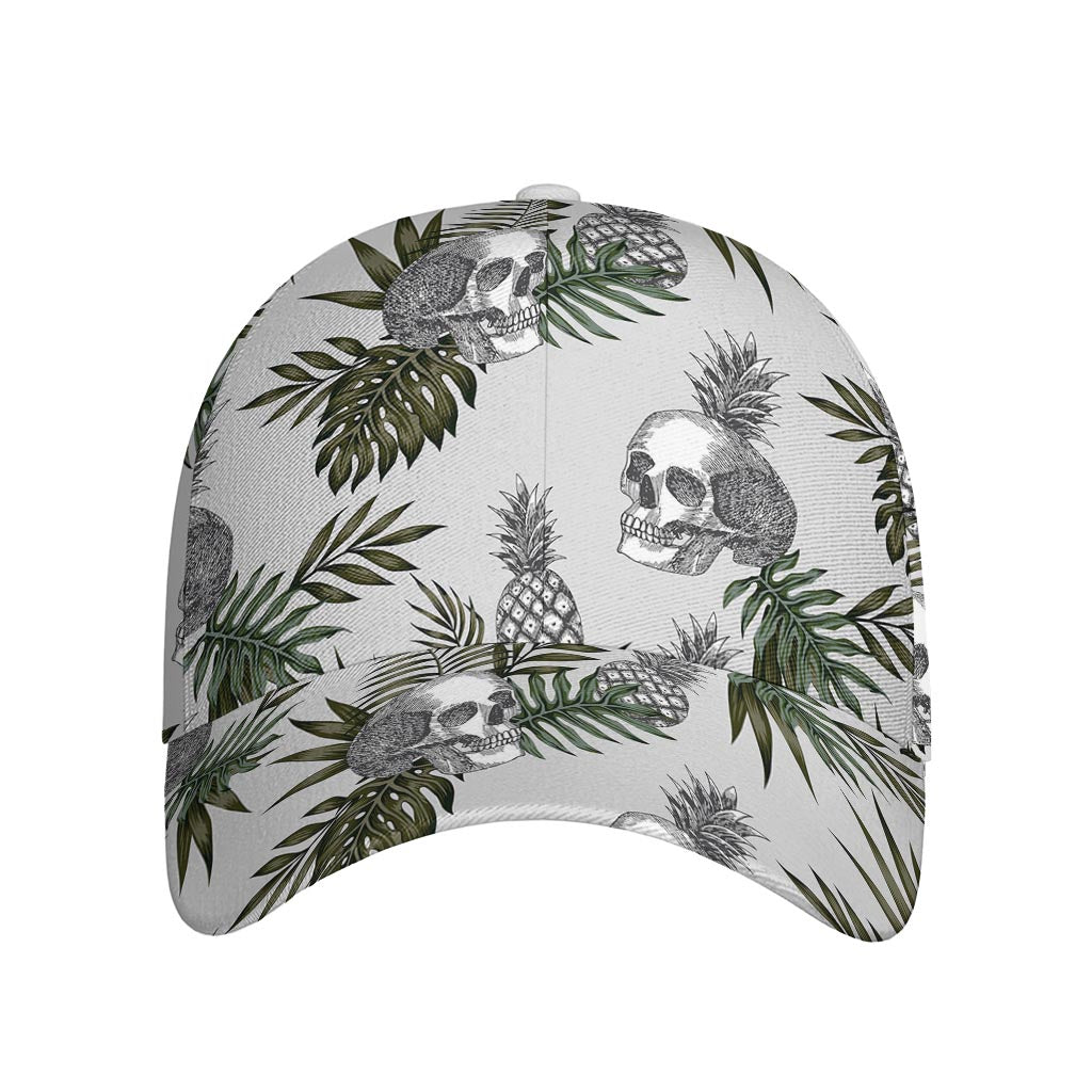 Tropical Pineapple Skull Pattern Print Baseball Cap