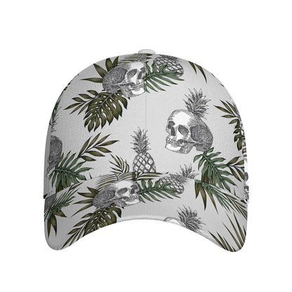 Tropical Pineapple Skull Pattern Print Baseball Cap