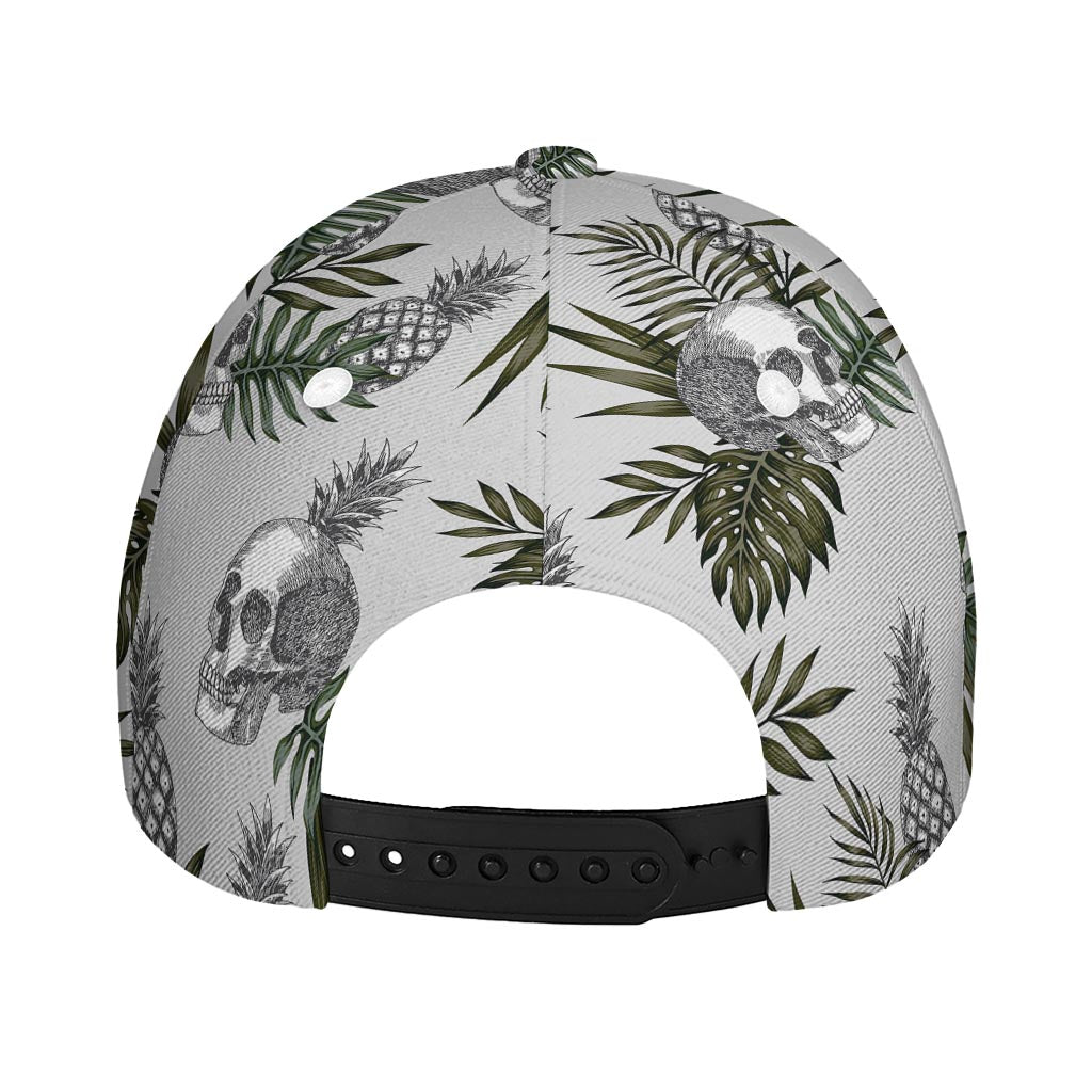 Tropical Pineapple Skull Pattern Print Baseball Cap
