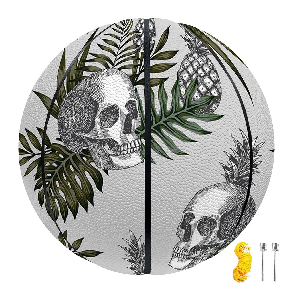 Tropical Pineapple Skull Pattern Print Basketball
