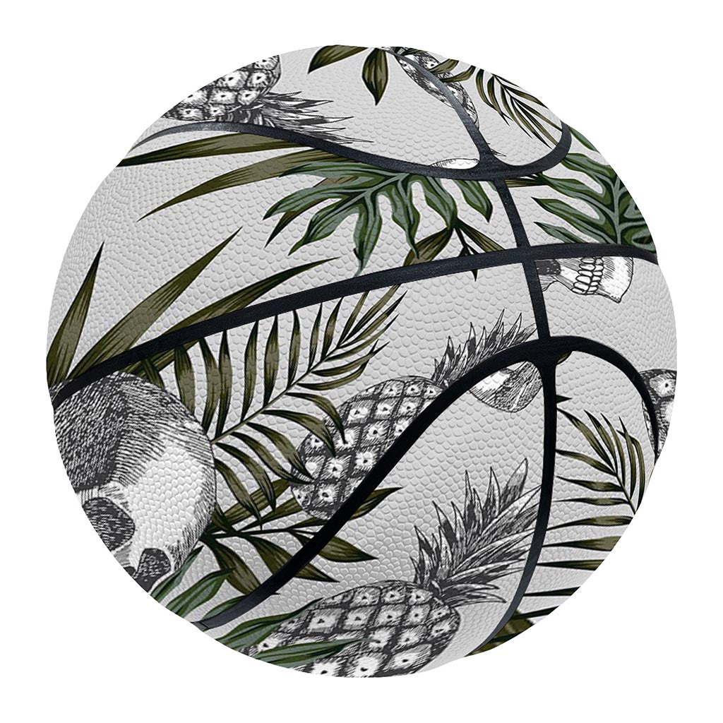 Tropical Pineapple Skull Pattern Print Basketball