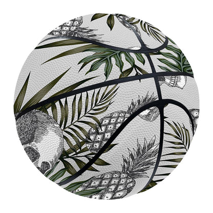 Tropical Pineapple Skull Pattern Print Basketball