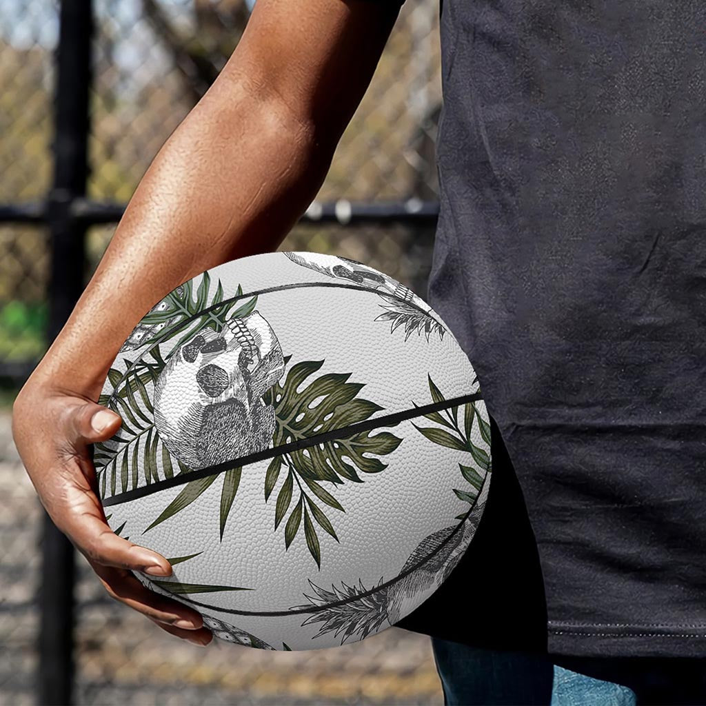 Tropical Pineapple Skull Pattern Print Basketball