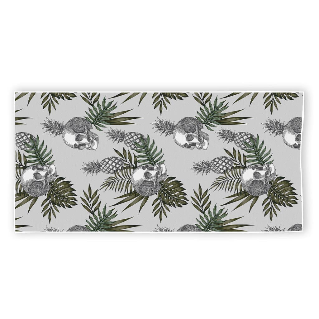 Tropical Pineapple Skull Pattern Print Beach Towel