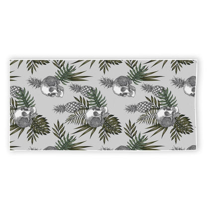 Tropical Pineapple Skull Pattern Print Beach Towel