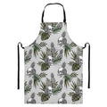 Tropical Pineapple Skull Pattern Print Bib Apron With Pocket