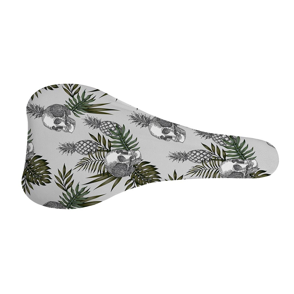 Tropical Pineapple Skull Pattern Print Bicycle Seat Cover