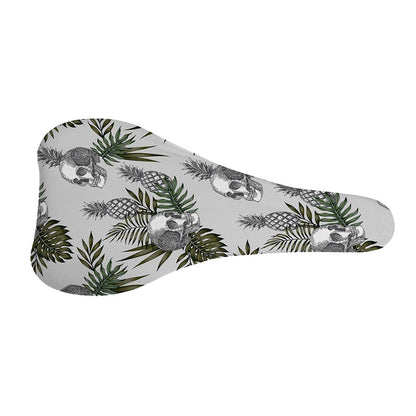 Tropical Pineapple Skull Pattern Print Bicycle Seat Cover