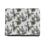Tropical Pineapple Skull Pattern Print Bifold Wallet