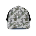 Tropical Pineapple Skull Pattern Print Black Mesh Trucker Hat