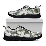Tropical Pineapple Skull Pattern Print Black Running Shoes