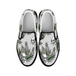 Tropical Pineapple Skull Pattern Print Black Slip On Sneakers