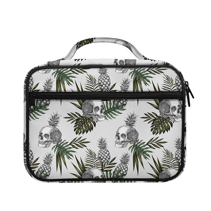 Tropical Pineapple Skull Pattern Print Briefcase Bible Bag