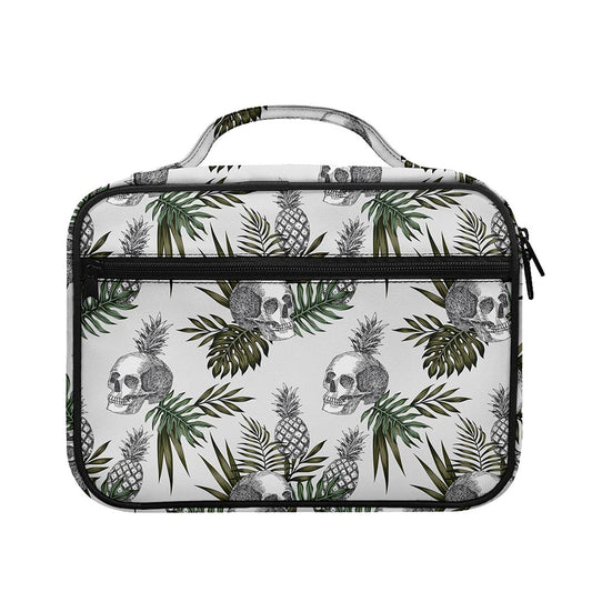 Tropical Pineapple Skull Pattern Print Briefcase Bible Bag