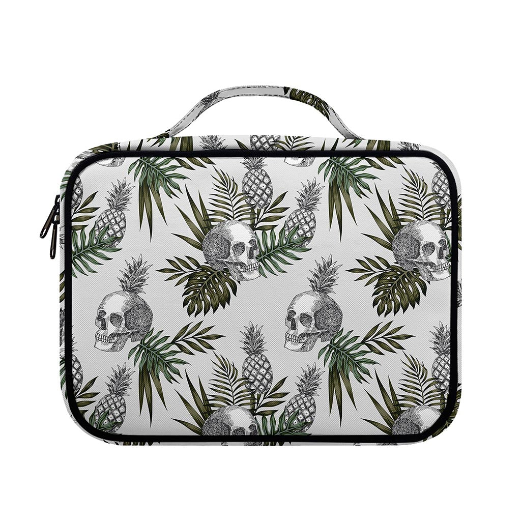 Tropical Pineapple Skull Pattern Print Briefcase Bible Bag