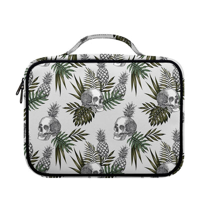 Tropical Pineapple Skull Pattern Print Briefcase Bible Bag