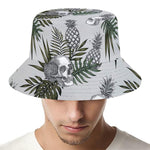 Tropical Pineapple Skull Pattern Print Bucket Hat