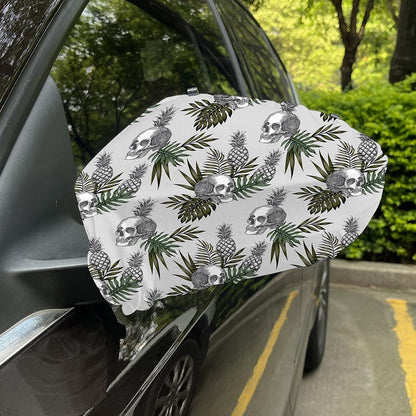 Tropical Pineapple Skull Pattern Print Car Side Mirror Covers