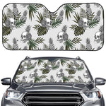 Tropical Pineapple Skull Pattern Print Car Windshield Sun Shade