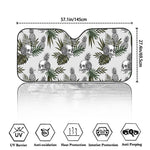 Tropical Pineapple Skull Pattern Print Car Windshield Sun Shade