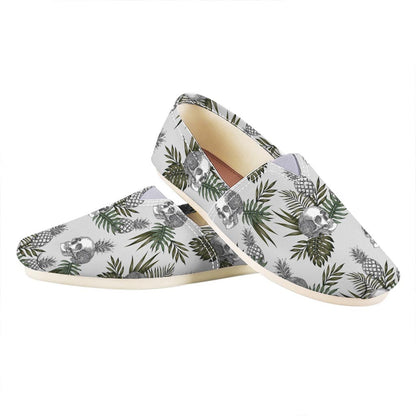 Tropical Pineapple Skull Pattern Print Casual Shoes