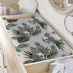 Tropical Pineapple Skull Pattern Print Changing Pad Cover