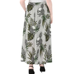 Tropical Pineapple Skull Pattern Print Chiffon Maxi Skirt