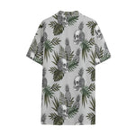 Tropical Pineapple Skull Pattern Print Cotton Hawaiian Shirt