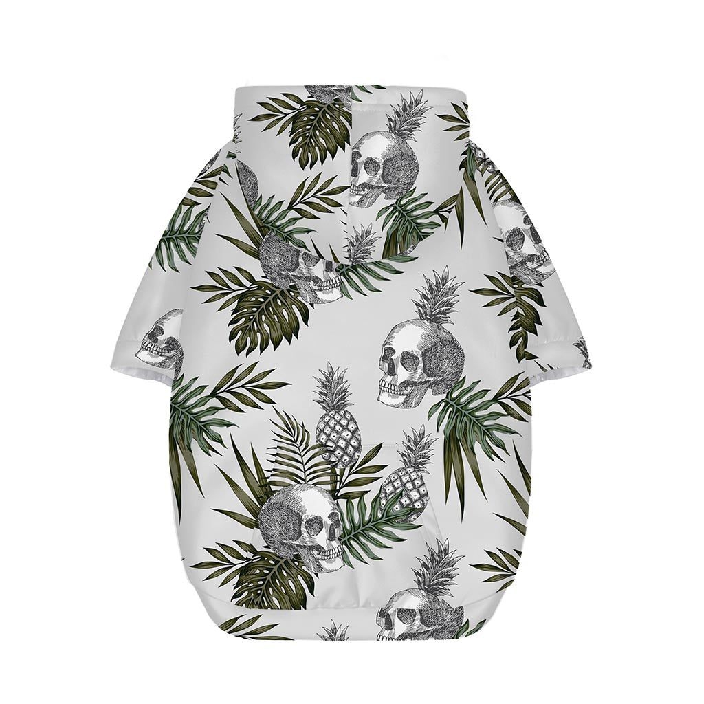 Tropical Pineapple Skull Pattern Print Dog Zip Up Hoodie