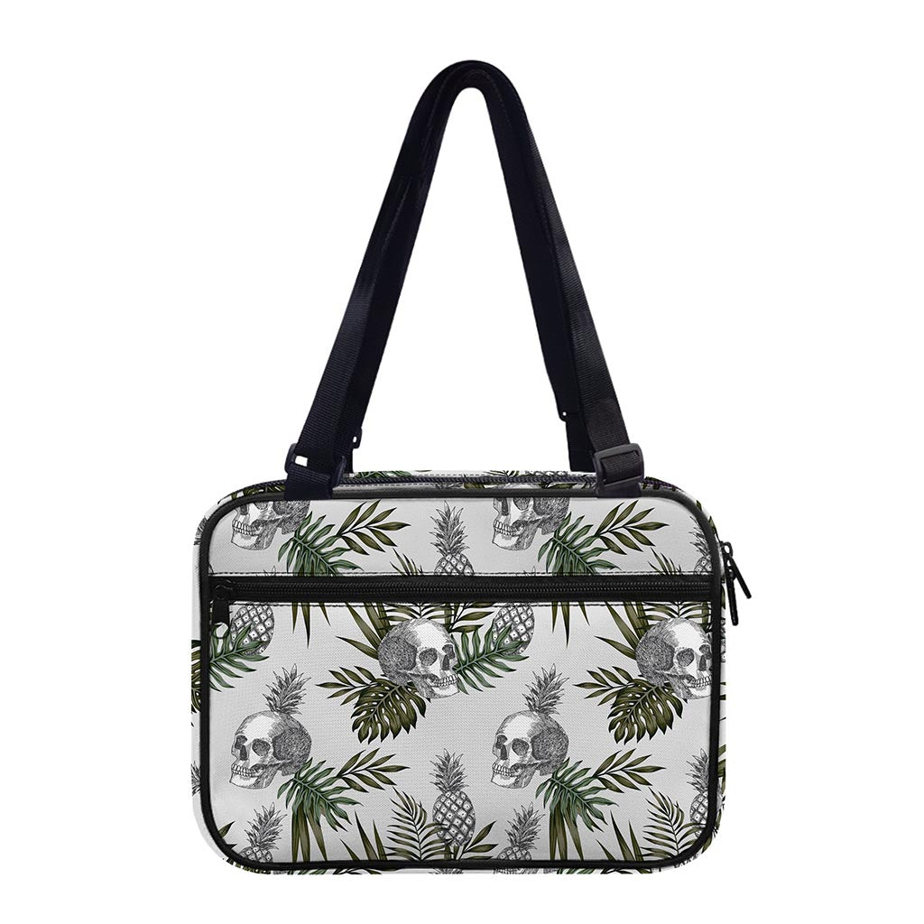 Tropical Pineapple Skull Pattern Print Double Strap Bible Bag