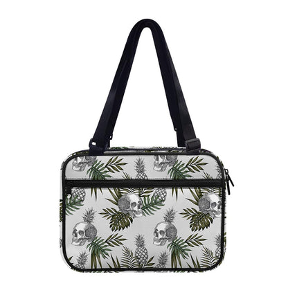 Tropical Pineapple Skull Pattern Print Double Strap Bible Bag
