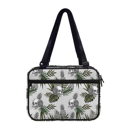 Tropical Pineapple Skull Pattern Print Double Strap Bible Bag