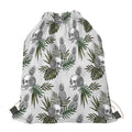 Tropical Pineapple Skull Pattern Print Drawstring Bag