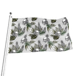 Tropical Pineapple Skull Pattern Print Flag