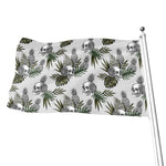 Tropical Pineapple Skull Pattern Print Flag