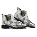 Tropical Pineapple Skull Pattern Print Flat Ankle Boots