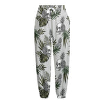 Tropical Pineapple Skull Pattern Print Fleece Lined Knit Pants