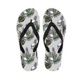 Tropical Pineapple Skull Pattern Print Flip Flops
