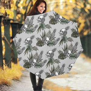 Tropical Pineapple Skull Pattern Print Foldable Umbrella