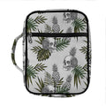 Tropical Pineapple Skull Pattern Print Front Pocket Bible Bag
