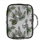 Tropical Pineapple Skull Pattern Print Front Pocket Bible Bag