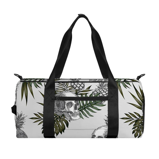 Tropical Pineapple Skull Pattern Print Gym Bag