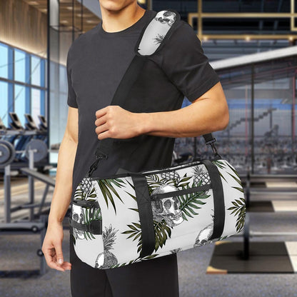 Tropical Pineapple Skull Pattern Print Gym Bag
